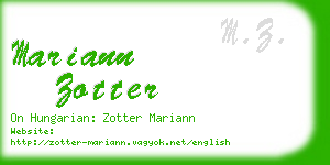 mariann zotter business card